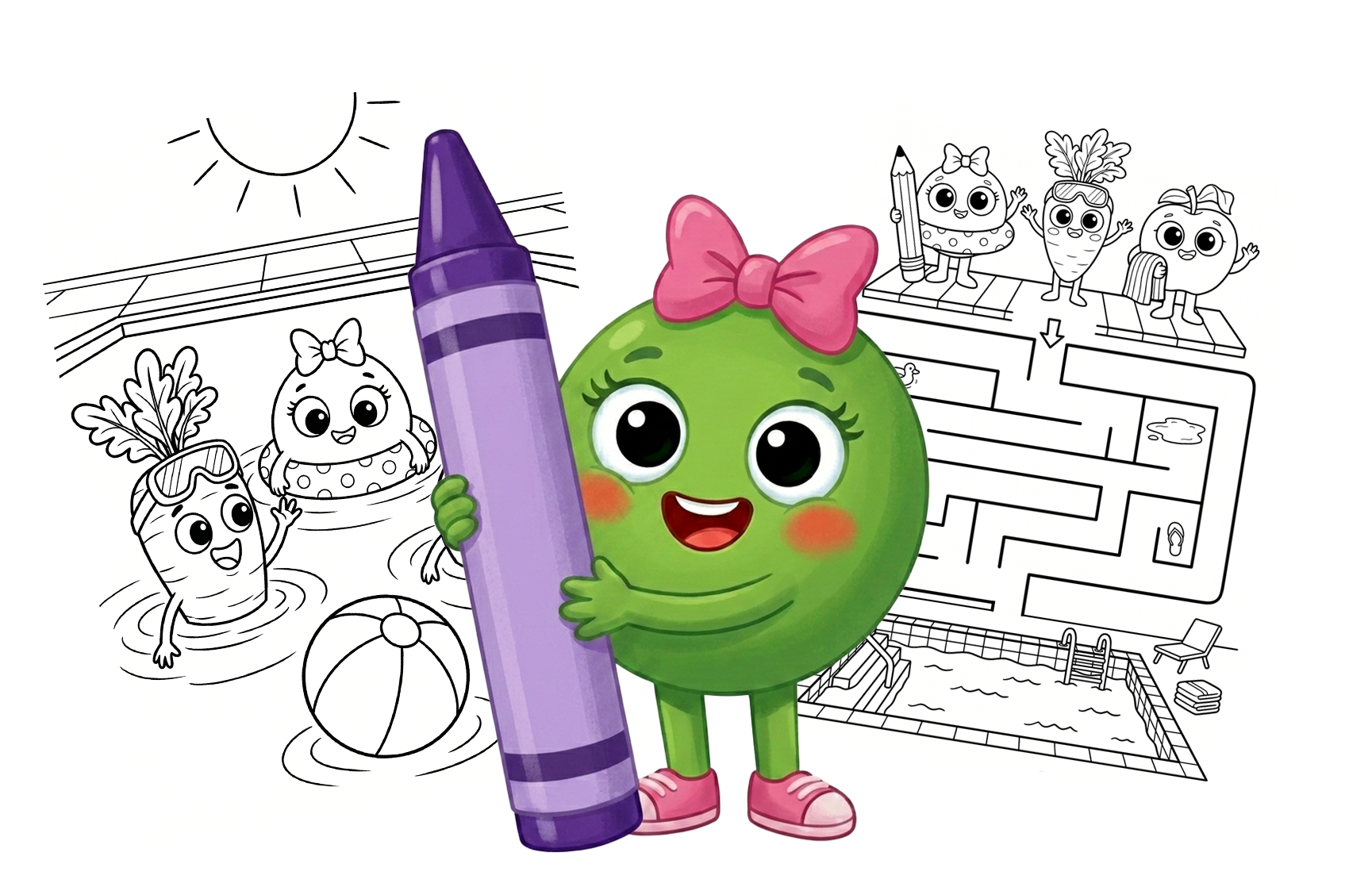 Sweet Pea with free printable coloring and activity pages